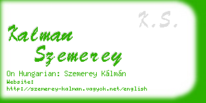 kalman szemerey business card
