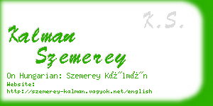 kalman szemerey business card